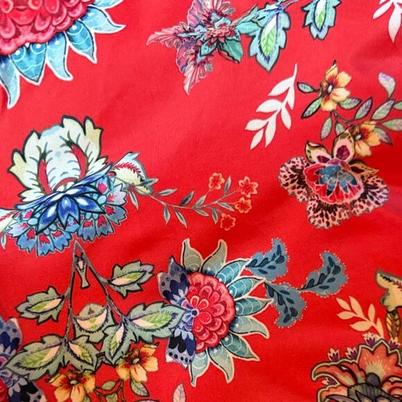 Barbara Katz Women's Blue Striped Button Down Shirt with a floral print back M - Picture 10 of 10